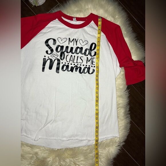 “My Squad calls me Mama” unbranded 3/4 baseball style tee sz 3X - Picture 6 of 7